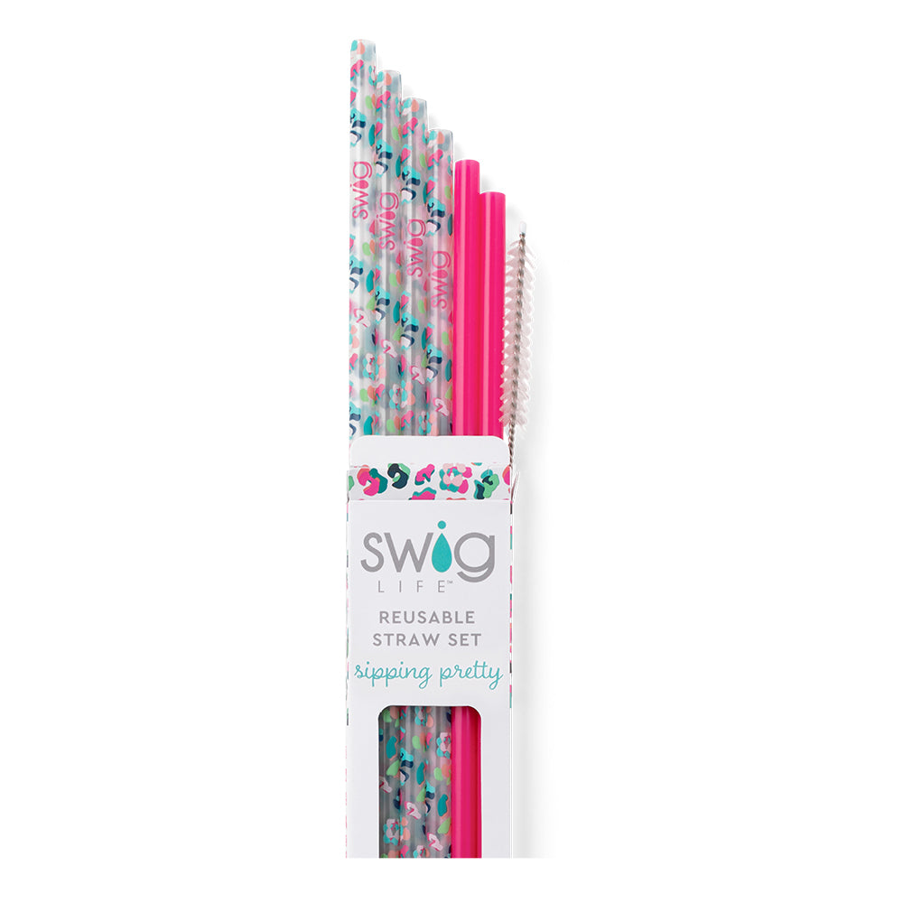 Reusable Straw Set | Party Animal + Hot Pink