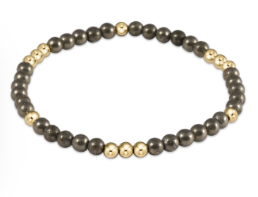 Worthy Pattern 4mm Bead Bracelet - Pyrite