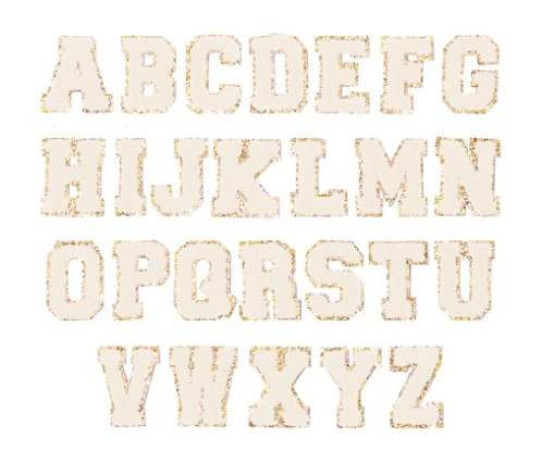 Individual Letter Patch - White/Cream