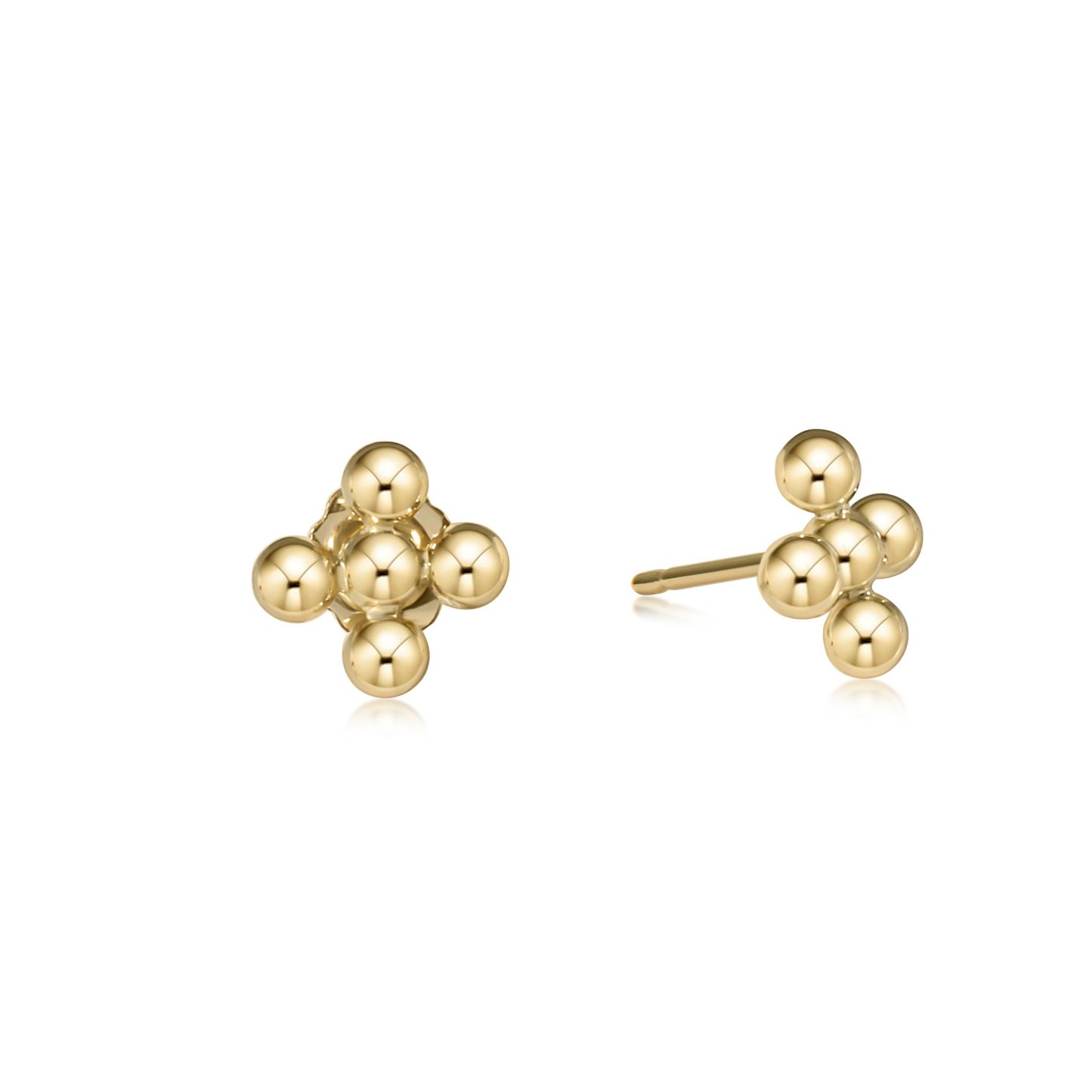 Classic Beaded Signature Cross Stud | 3mm Bead Gold