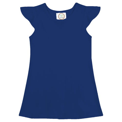 Size 6 Navy Girl's Flutter Sleeve Dress