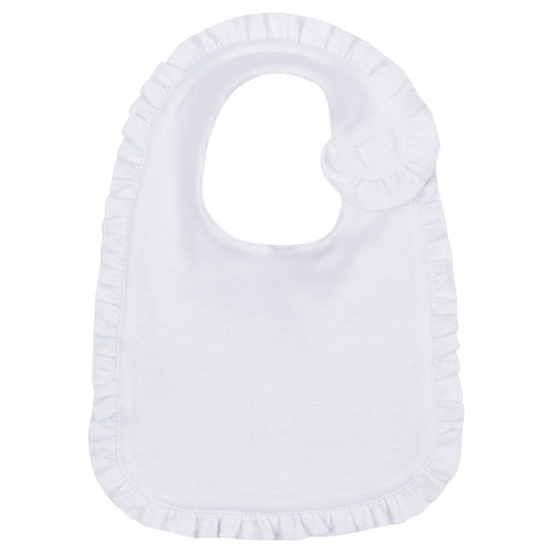 White Ruffle Infant Baby Bib