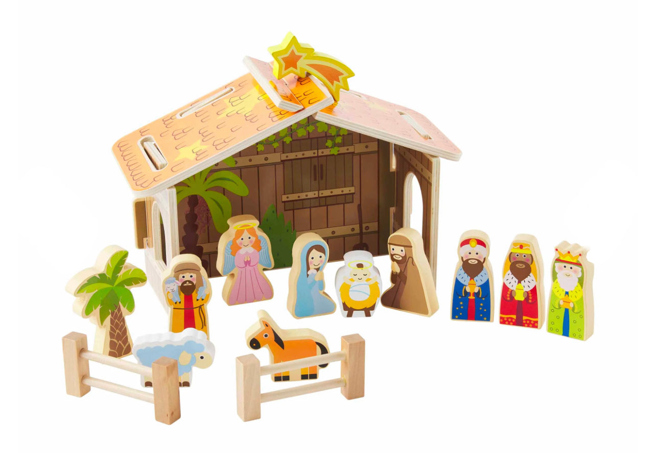 Wood Nativity Set