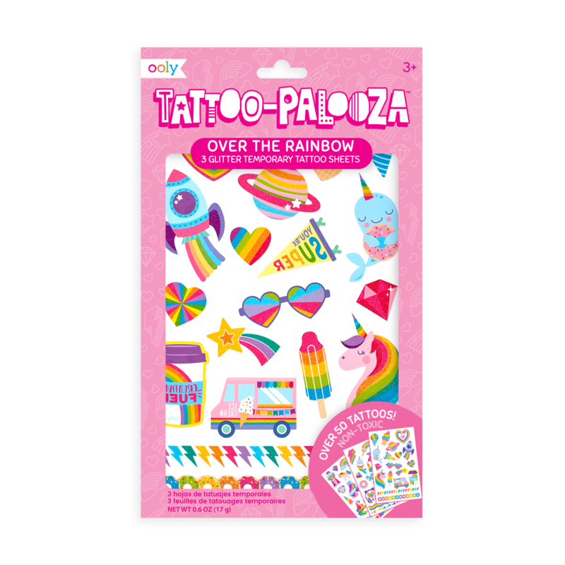 Tattoo Palooza Temporary Glitter Tattoo: Over The Rainbow