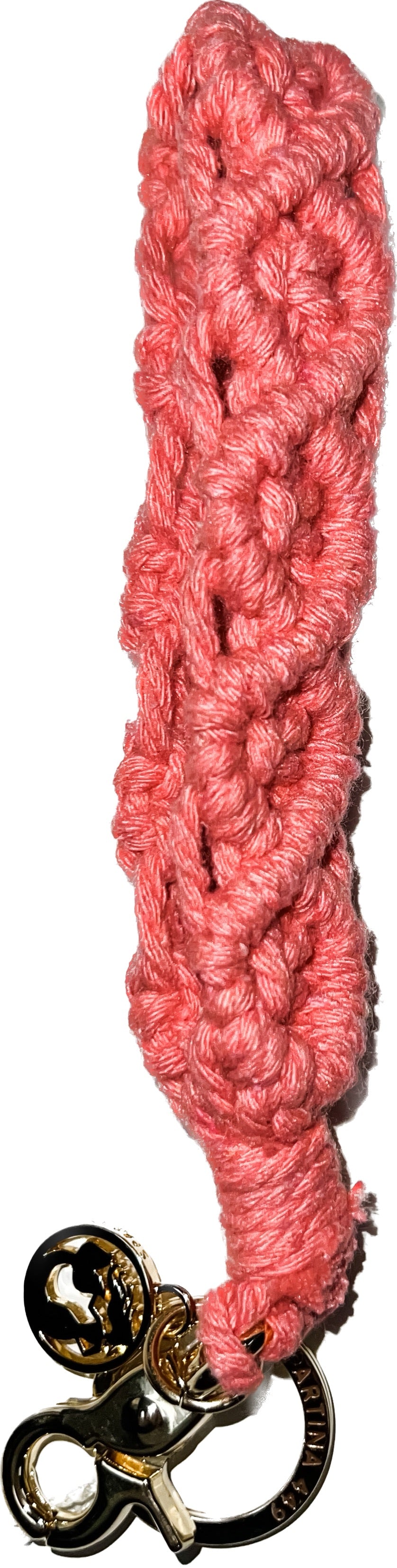 Macrame Wristlet Keychain Pink (2)