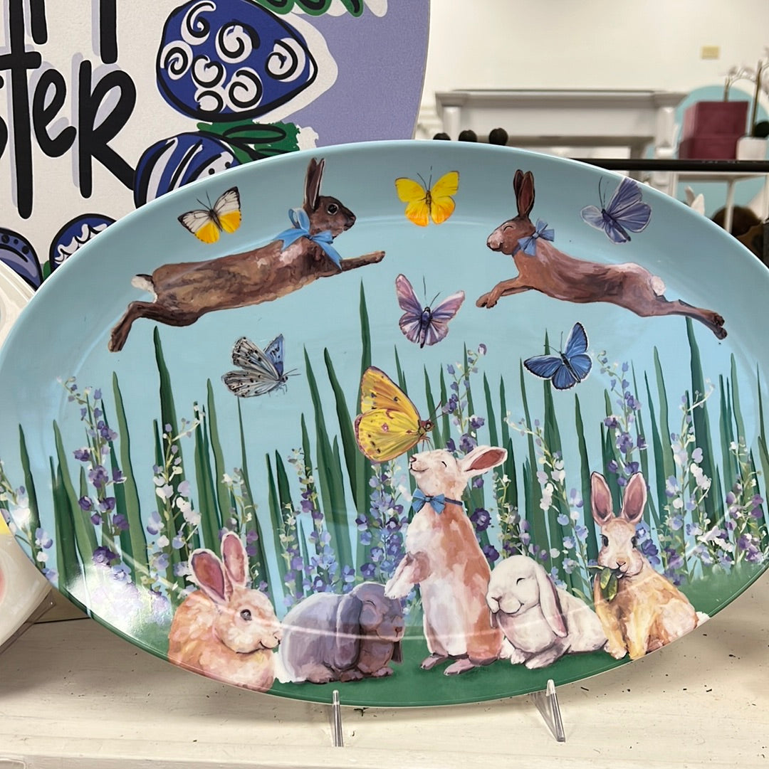 Springtime Bunnies Serveware Platter