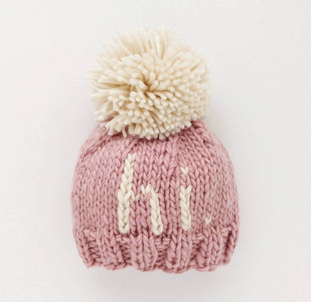 XS hi. Rosy Hand Knit Beanie Hat