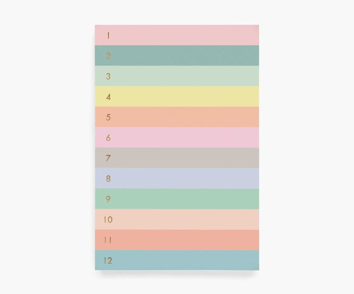 Numbered Color Block Memo Notepad