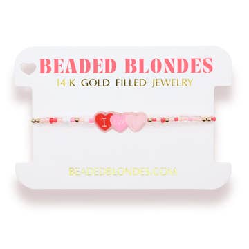 I Luv U Candy Heart Sprinkle Bracelet