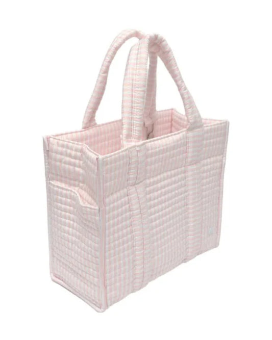 Quilted Mini Go Go Tote | Pimlico Stripe Pink