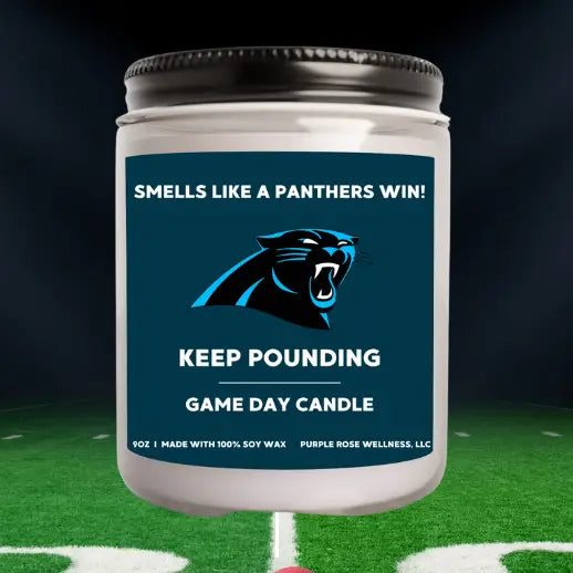 Carolina Panthers Football Candle