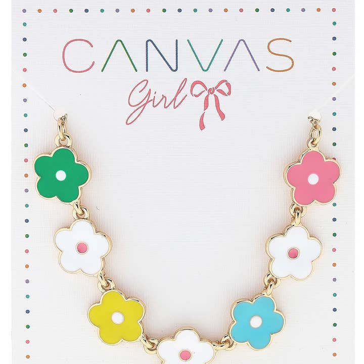 Pocket Full of Posies Enamel Flower Children's Necklace