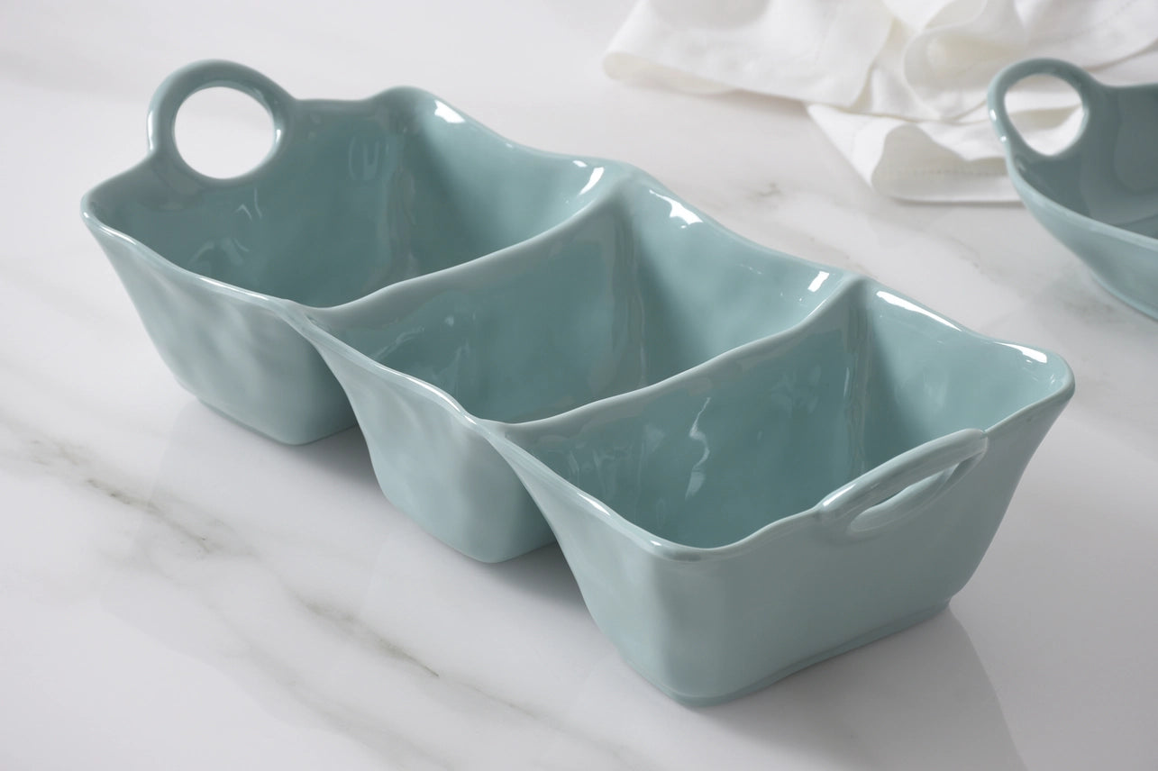 Melamine | 3 Section Deep Server | Aqua