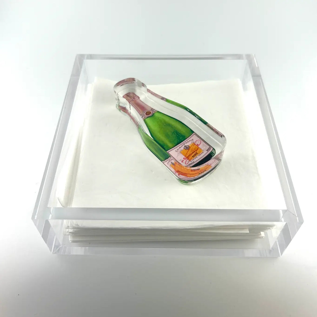 Acrylic Napkin Weight | Bubbles Champagne