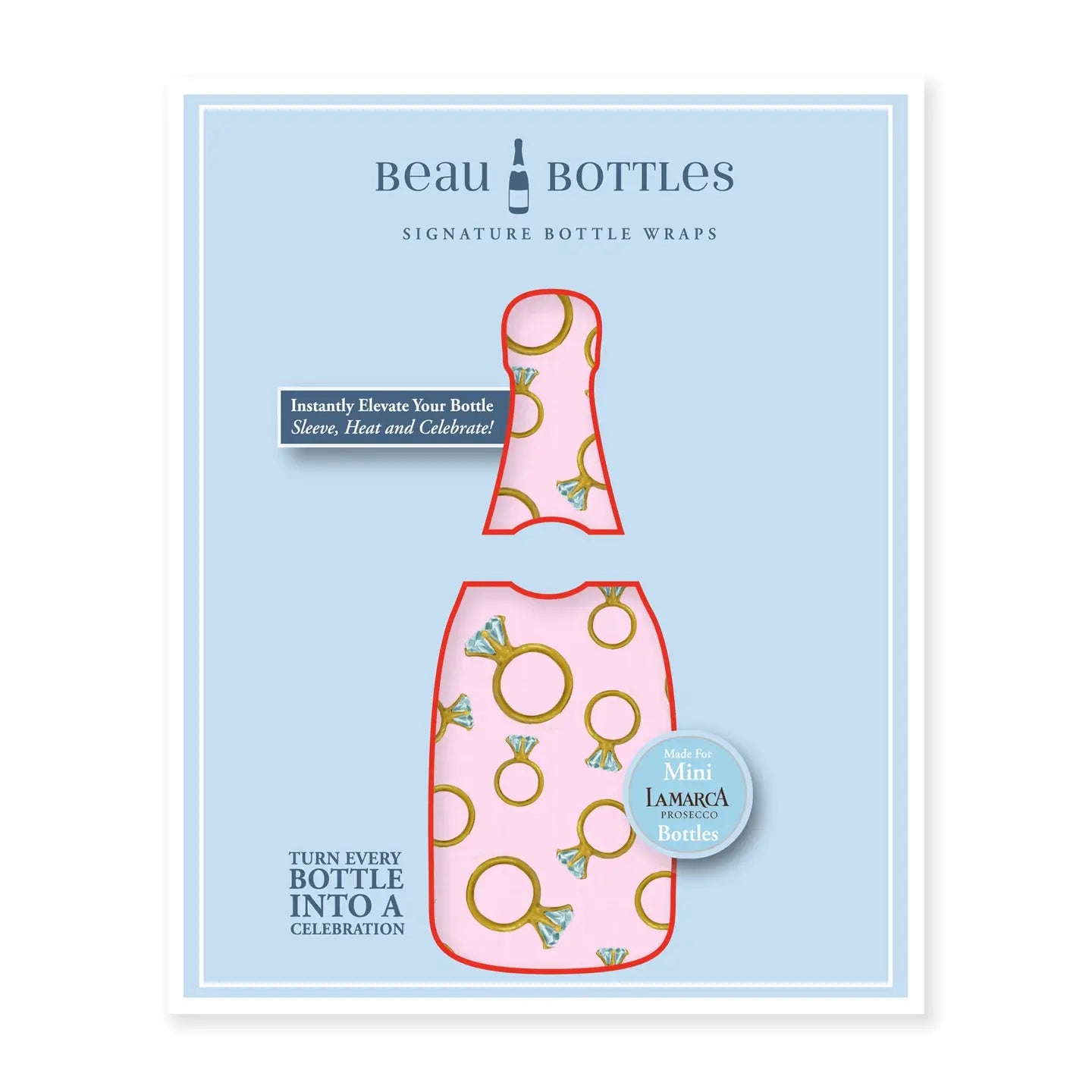 Beau Bottles Pink Engagement Ring | Mini Prosecco Collection | Six Pack