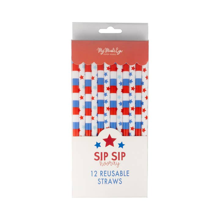 Patriotic Stars Reusable Straws