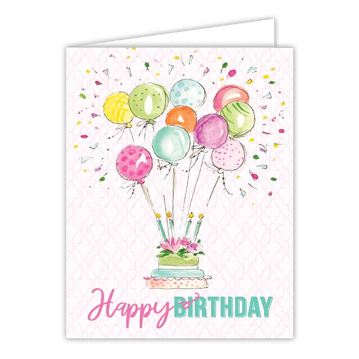 Greeting Card | Birthday | Balloons and Cake