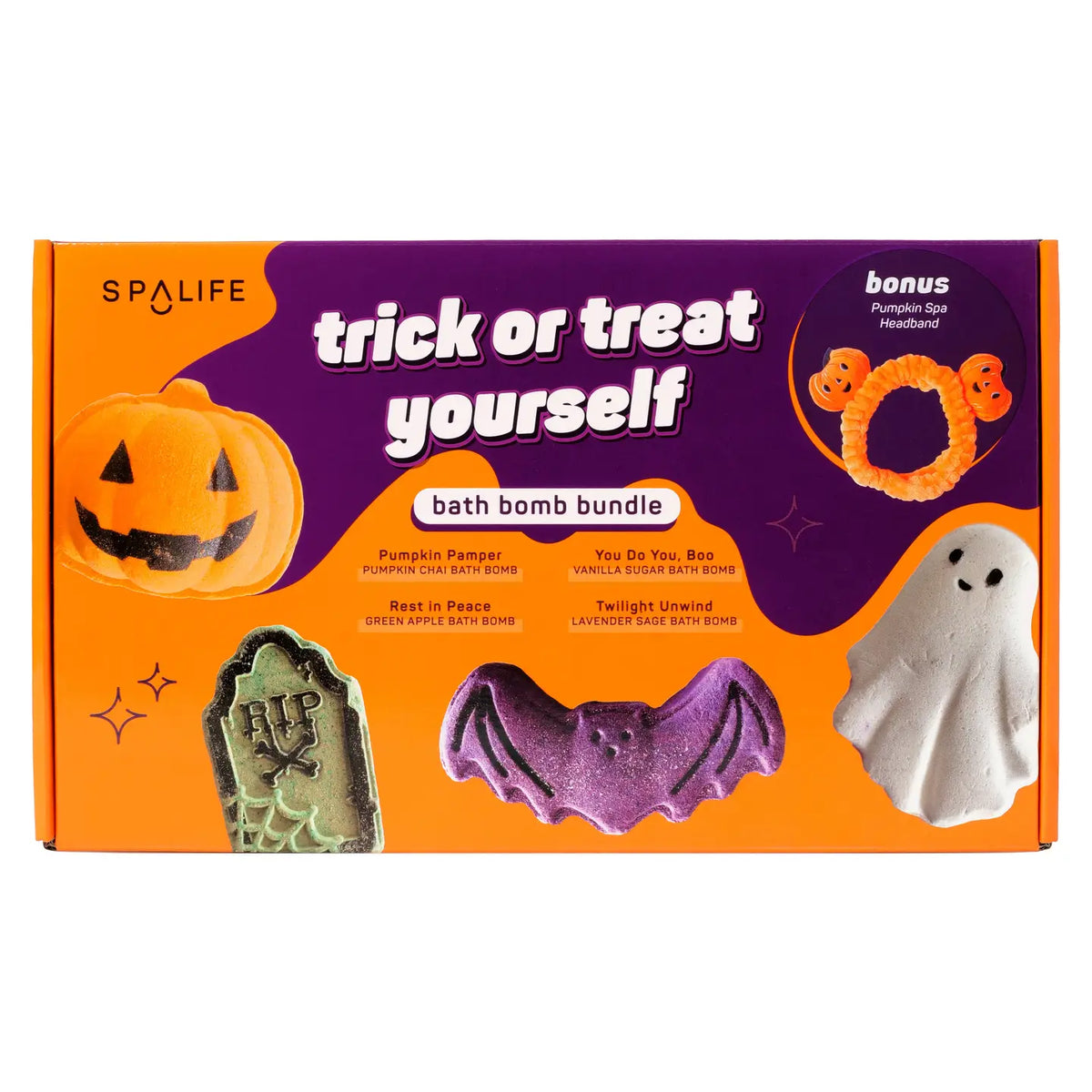 Halloween Bath Bomb Bundle with Pumpkin Headband