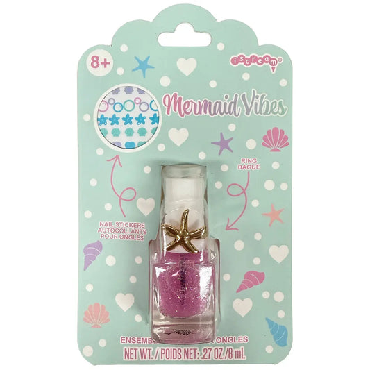 Mermaid Vibes Nail Polish Ring Set