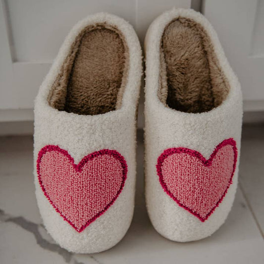 Valentine's Heart Fuzzy Slippers