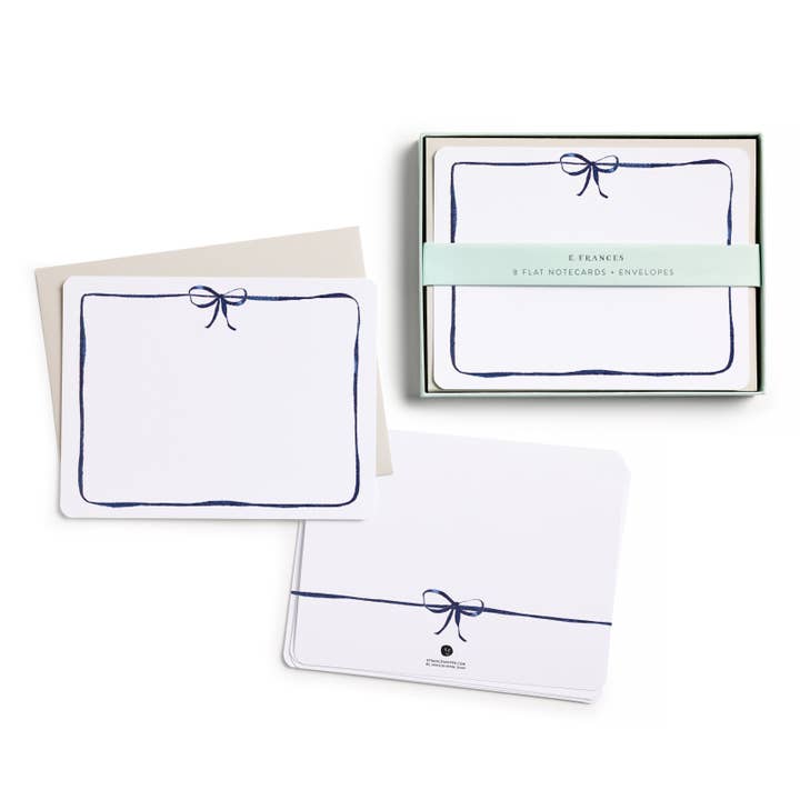 Boxed Flat Notecards | Navy Bow