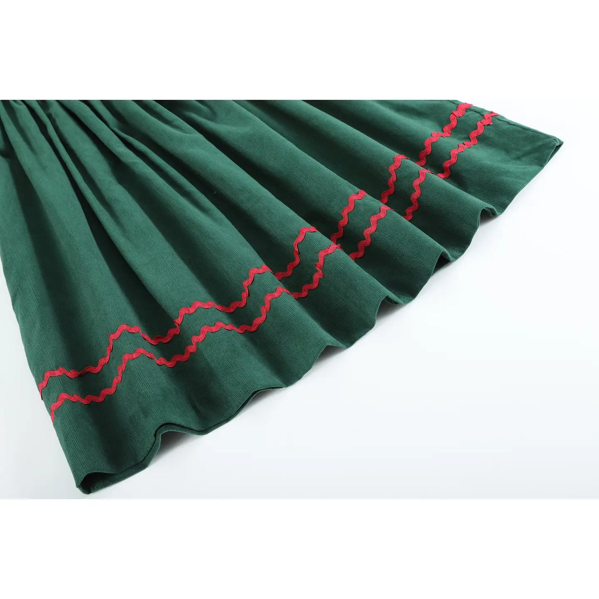 Green Christmas Mistletoe Smocked Bishop Dress