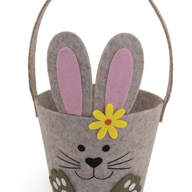 Brown Bunny Felt Easter Basket