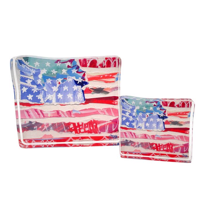 Large Acrylic Block | Red Flag, Stars, and Stripes