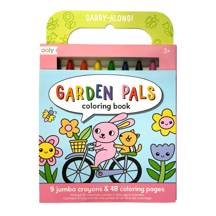 Carry Along Crayons & Coloring Book Kit | Garden Pals