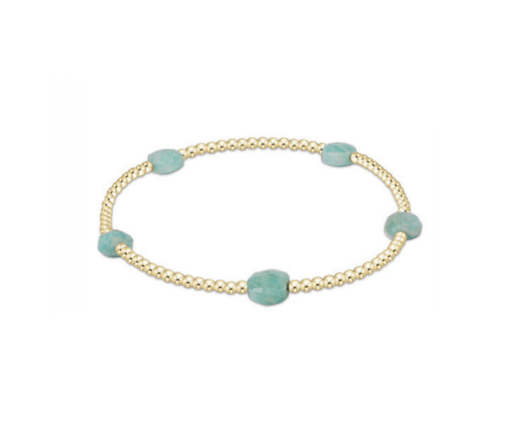 Admire Small Gem 2mm Gold Bracelet | Amazonite