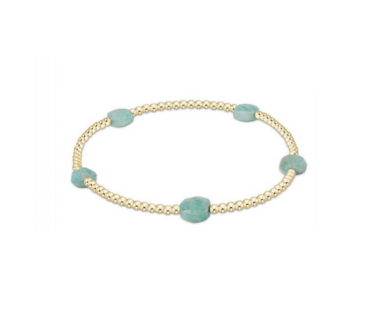Admire Small Gem 2mm Gold Bracelet | Amazonite