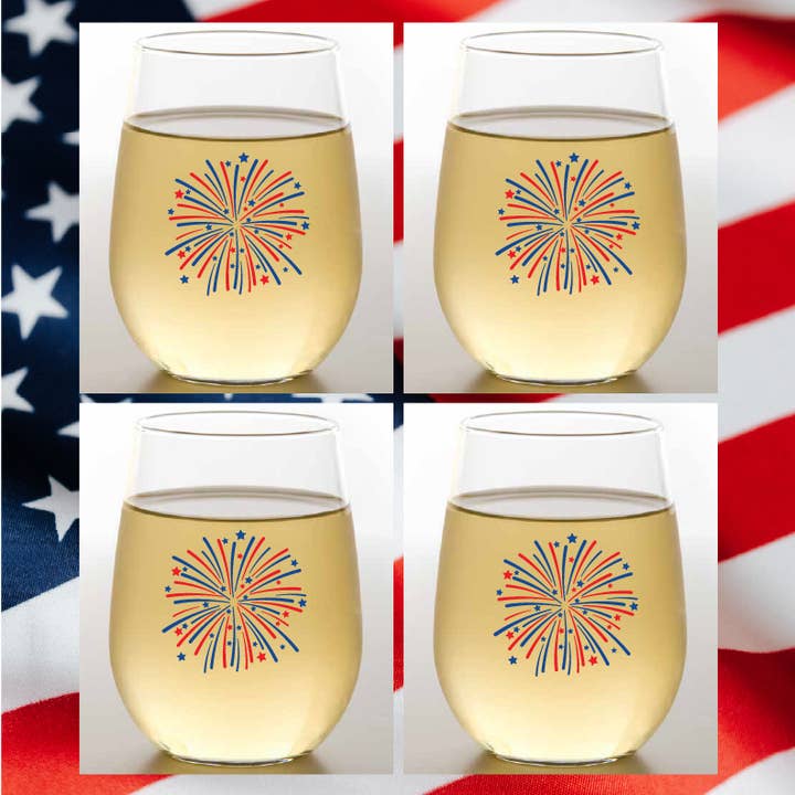 Unbreakable Wine Glasses | Fireworks | Set of 4