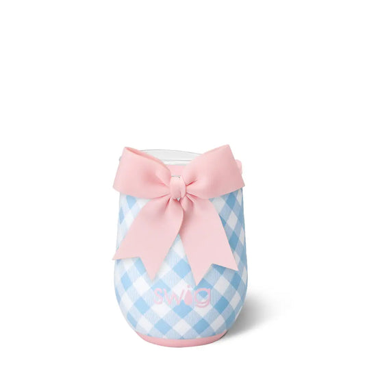 12oz Stemless Wine Cup | Gingham