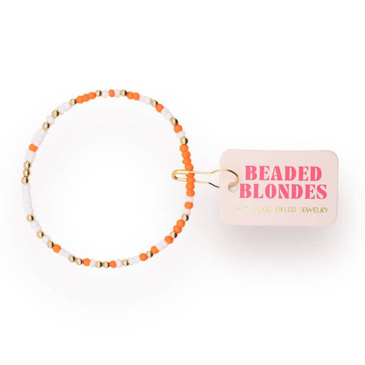 Orange & White Game Day Sprinkle Bracelet