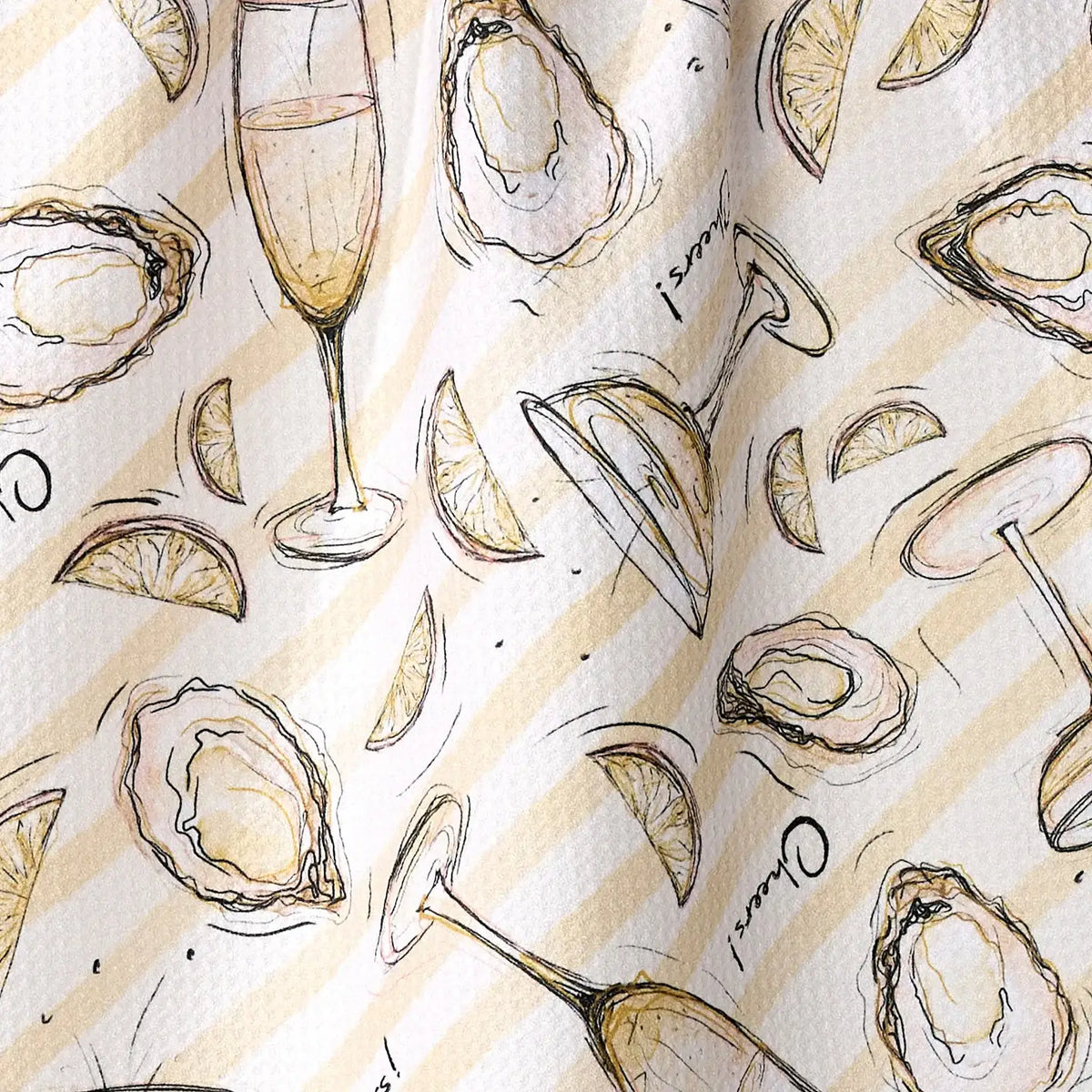 Tea Towel | Oysters and Champagne