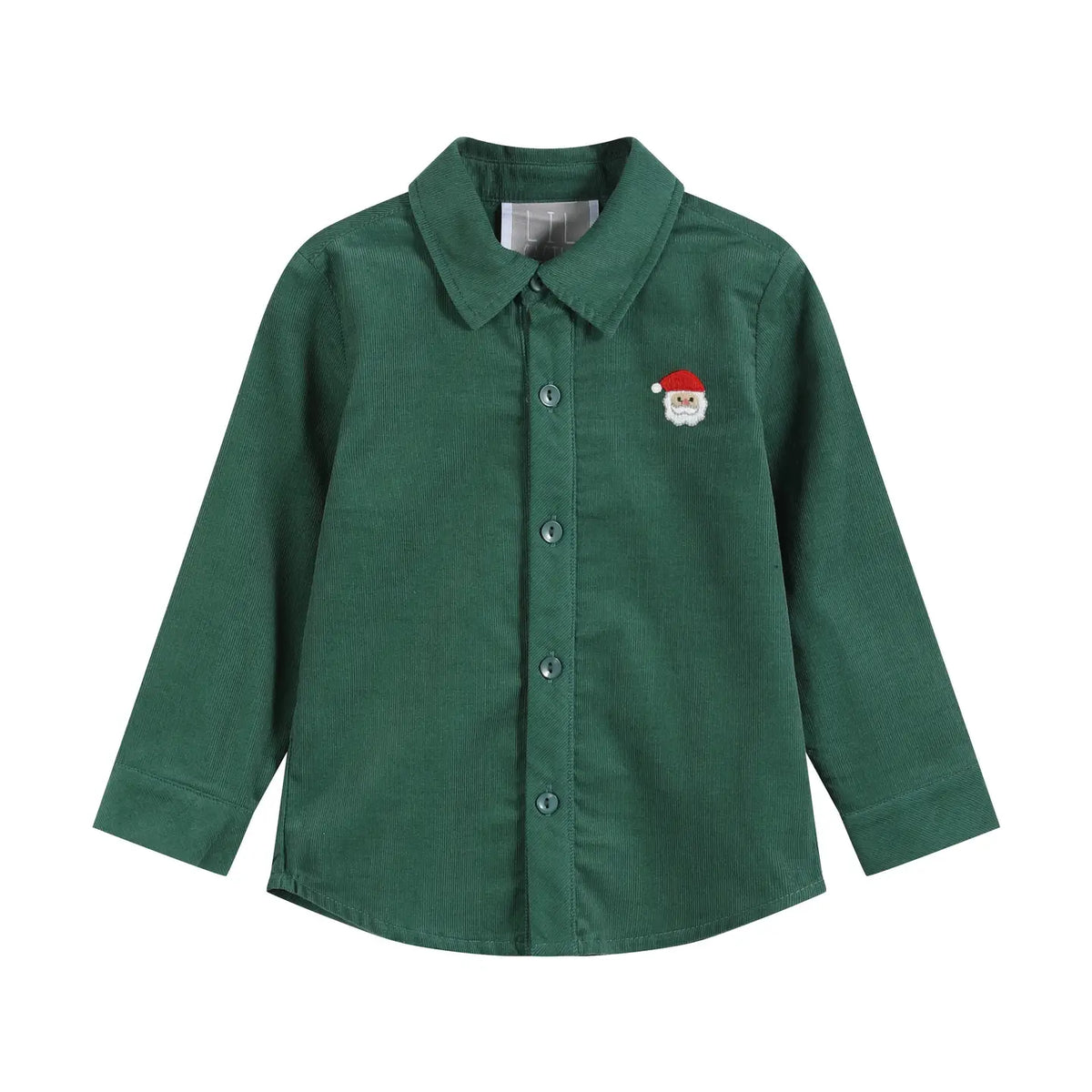 Green Corduroy Santa Dress Shirt