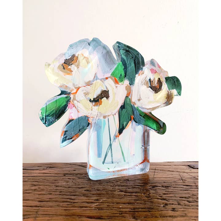 Bitty Acrylic Bloom Block | Peonies