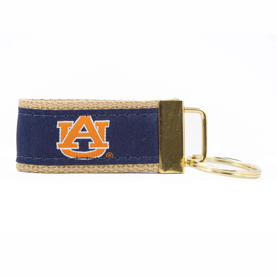 Woven Ribbon Keychain | Auburn