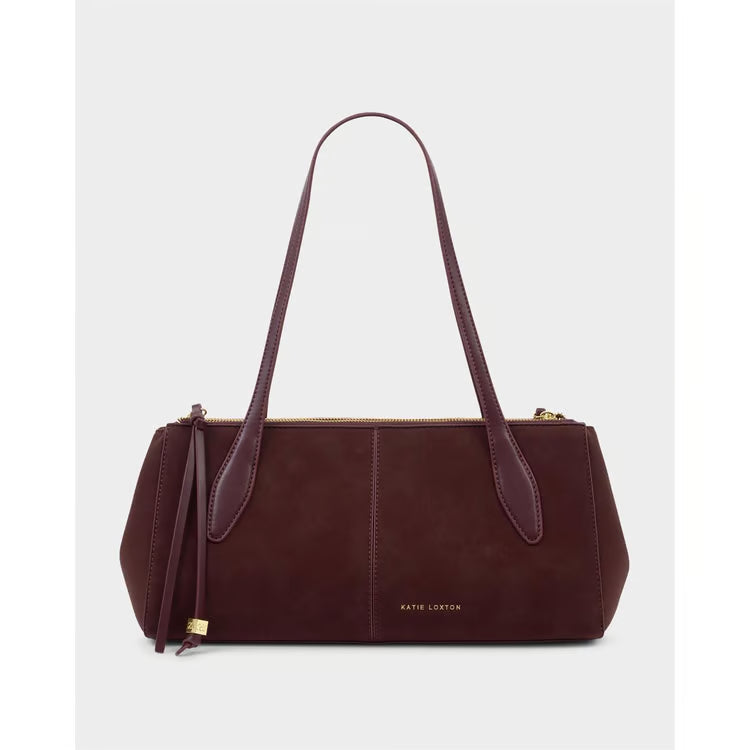 Hattie Suedette Shoulder Bag | Cherry