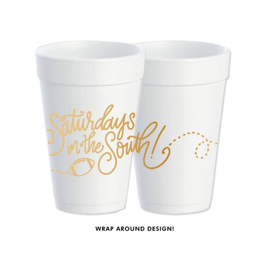 Saturdays in the South Foam Cups | Metallic Gold