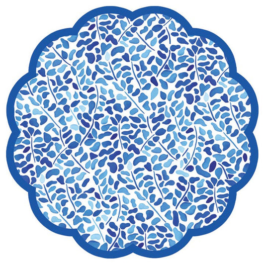 Scalloped Paper Placemat Pad | Blue Kaleidoscope