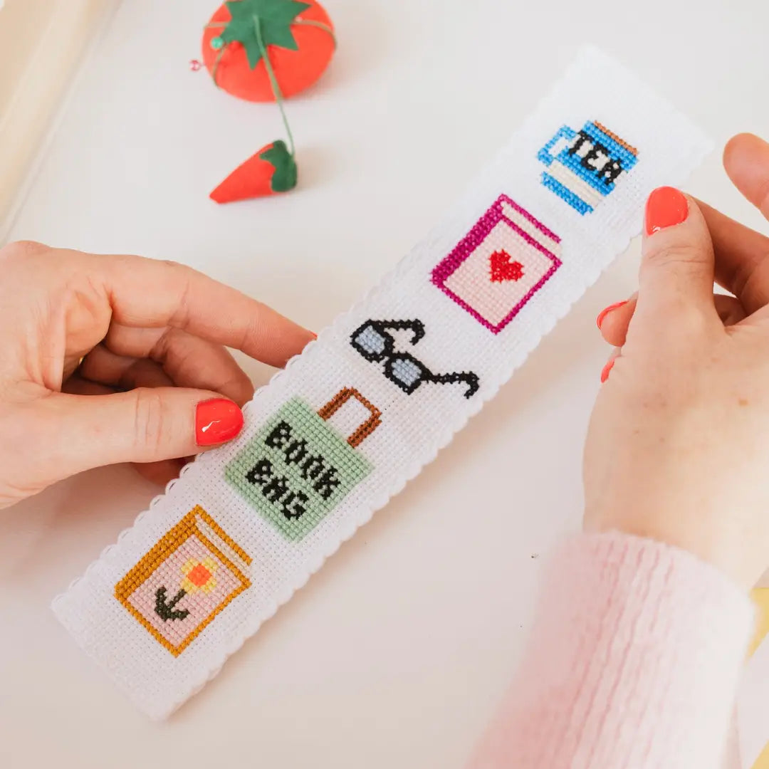 Bookish Counted Cross Stitch Bookmark Kit Beginner Friendly