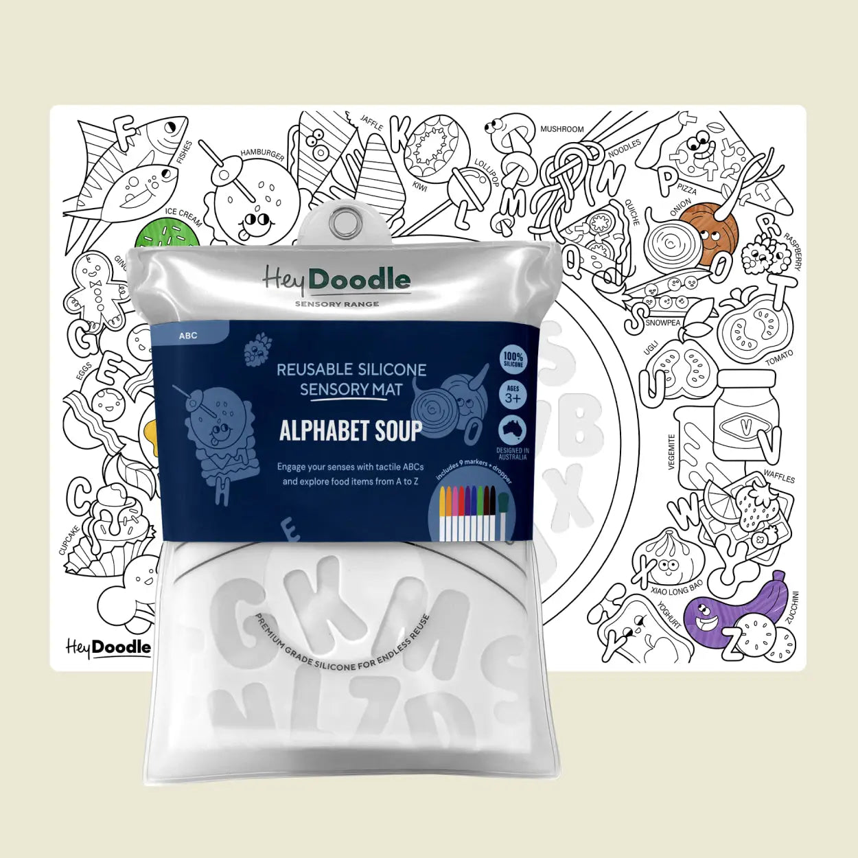 Sensory Coloring & Doodle Mat | Alphabet Soup