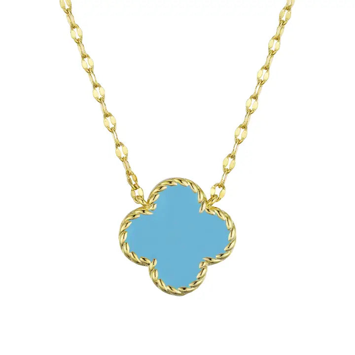 Necklace | Gold | Four Leaf Clover | Turquoise