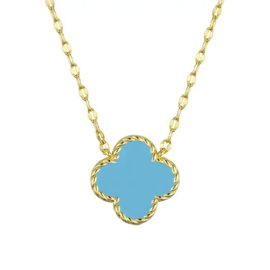 Necklace | Gold | Four Leaf Clover | Turquoise