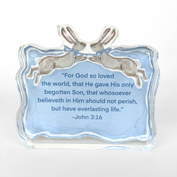 Acrylic Scripture Block | Blue John 3:16