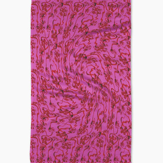 Tea Towel | Floral Swirls Pink