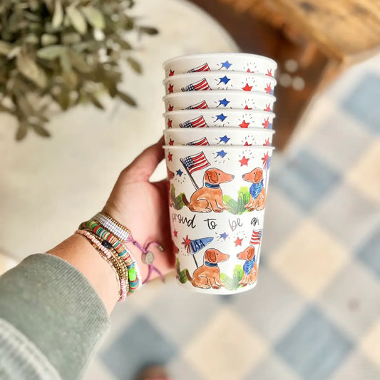 American Dog Patriotic Cups