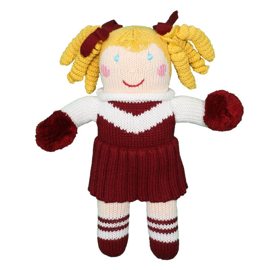 Knit Rattle | Cheerleader | Maroon/White