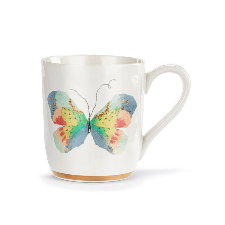 Butterfly Mug w/Gold Trim | Pastel Multi